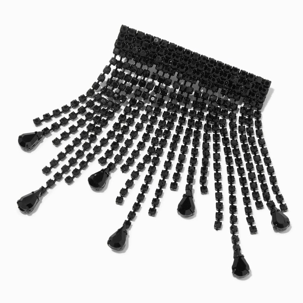 🌬️ Black Fringe Teardrop Hair Clip